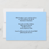 Viering van het leven, Memorial Service Shiprock Kaart (Achterkant)