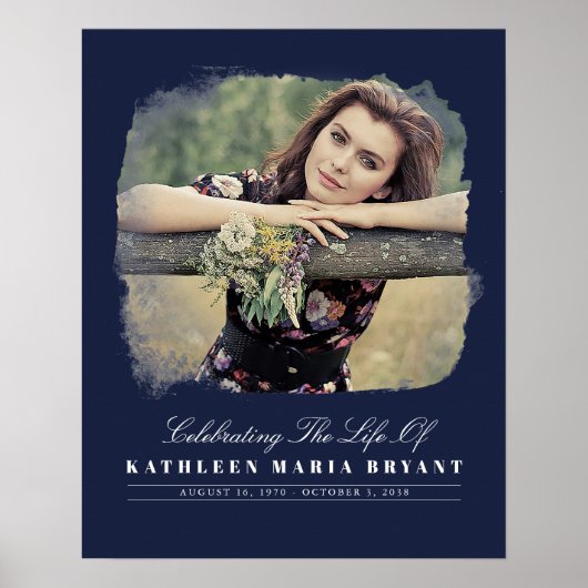 Viering Van Het Leven met Foto Begrafenisceremonie Poster (Voorkant)