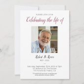 Viering van het leven met Foto Burgundy Flowers Kaart (Voorkant)