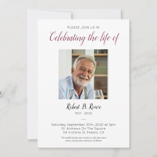 Viering van het leven met Foto Burgundy Flowers Kaart (Voorkant)