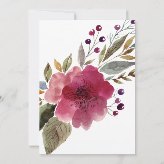 Viering van het leven met Foto Burgundy Flowers Kaart (Achterkant)