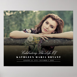 Viering Van Het Leven met Foto Rouwkaart Horizonta Poster