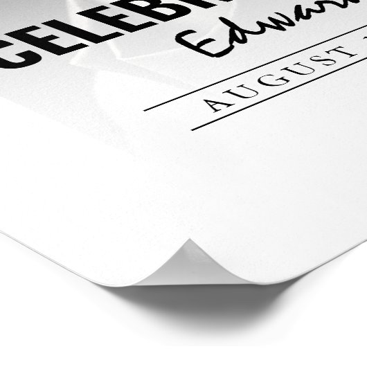 Viering Van Het Leven Met Foto Uitvaartceremonie Poster (Hoek)