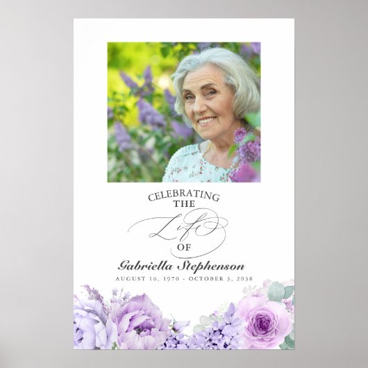 Viering Van Het Leven met Foto-uitvaartceremonie Poster (Voorkant)