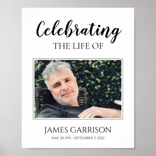 Viering van het leven met fotobegrafenis poster (Voorkant)