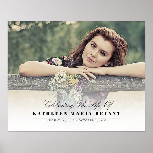 Viering van het leven met foto's horizontaal poster (Voorkant)