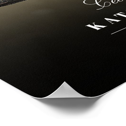 Viering van het leven met horizontale rouwfoto  poster (Hoek)