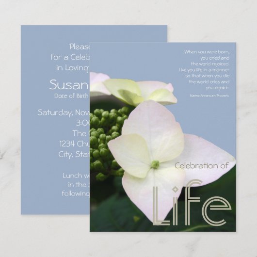 Viering van het leven met Inspirerend Citaat 7 Kaart (Voorkant / Achterkant)