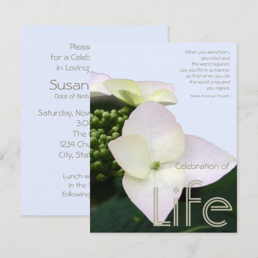 Viering van het leven met Inspirerend citaat 9 Kaart (Voorkant / Achterkant)