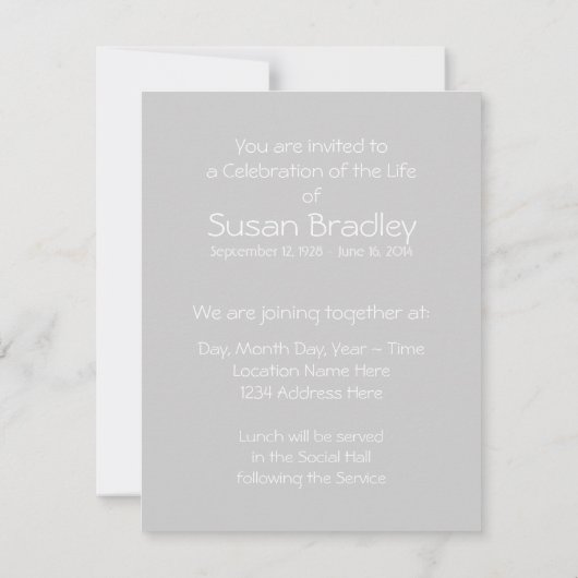  viering van het leven met portret kaart (Achterkant)