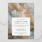 Viering van het Leven Modern Abstracte Rouwkaart G Folie Uitnodiging (Voorkant)