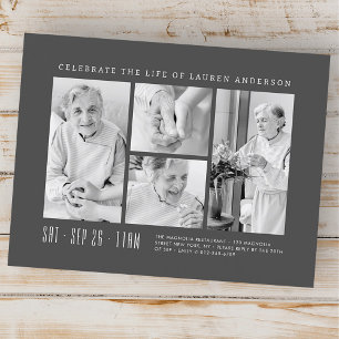 Viering van het Leven Modern Eenvoudig 4 Fotocolla Briefkaart