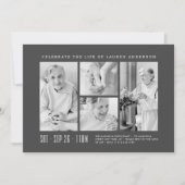 Viering van het Leven Modern Eenvoudig 4 Fotocolla Kaart (Voorkant)