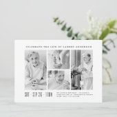 Viering van het Leven Modern Eenvoudig 4 Fotocolla Kaart (Staand voorkant)