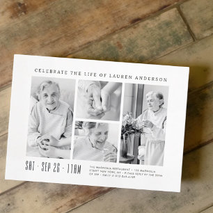 Viering van het Leven Modern Eenvoudig 4 Fotocolla Kaart