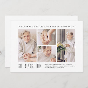 Viering van het Leven Modern Eenvoudig 4 Fotocolla Kaart