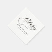 Viering van het leven Modern Elegant Script Funera Servet (Hoek)
