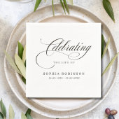 Viering van het leven Modern Elegant Script Funera Servet