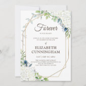 Viering van het leven Modern Floral Geometric Wood Kaart (Voorkant)