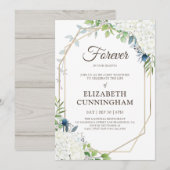 Viering van het leven Modern Floral Geometric Wood Kaart (Voorkant / Achterkant)