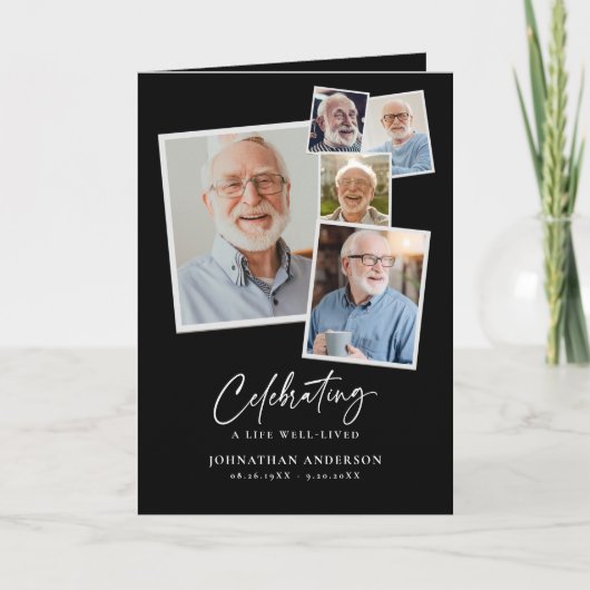 Viering van het leven Moderne 8-foto Collage Elega Programma (Voorkant)