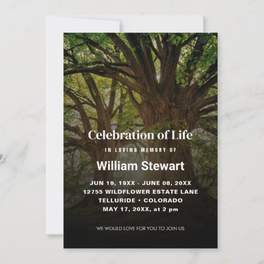 Viering van het leven | Moderne begrafenisbomen Kaart (Voorkant)