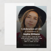Viering van het leven | Moderne begrafenisfoto Kaart (Voorkant / Achterkant)