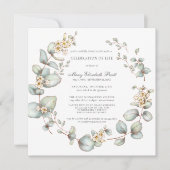 Viering van het leven Moderne botanische witte flo Kaart (Voorkant)