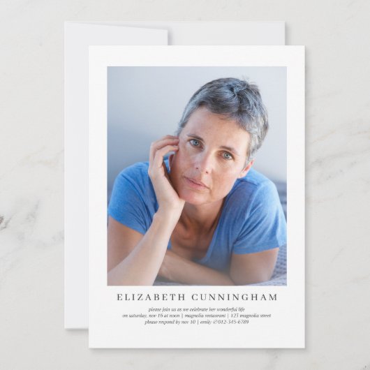 Viering van het leven Moderne Eenvoudige elegant Kaart (Voorkant)