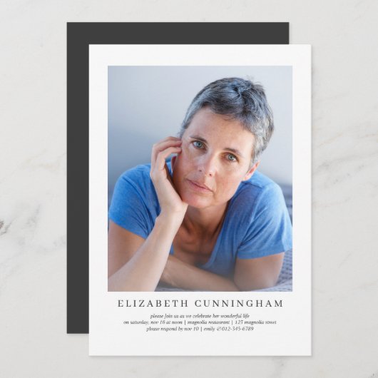 Viering van het leven Moderne Eenvoudige elegant Kaart (Voorkant / Achterkant)