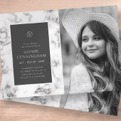 Viering van het Leven Moderne Elegante Marmeren Fo Kaart