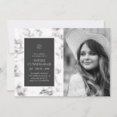 Viering van het Leven Moderne Elegante Marmeren Fo Kaart (Voorkant)