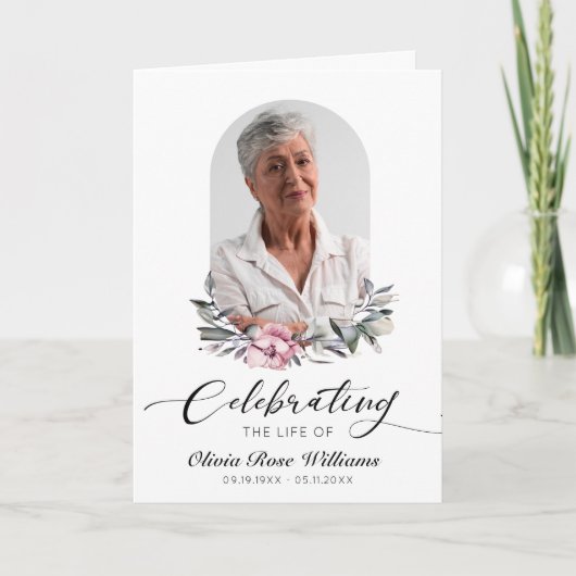 Viering van het leven Moderne foto begrafenismonum Programma (Voorkant)