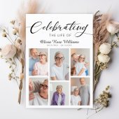 Viering van het leven Moderne foto begrafenismonum Programmakaart