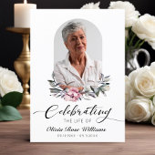 Viering van het leven Moderne foto begrafenismonum Programmakaart