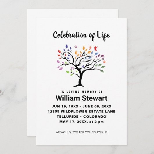 Viering van het leven | Moderne structuur van de b Kaart (Voorkant / Achterkant)