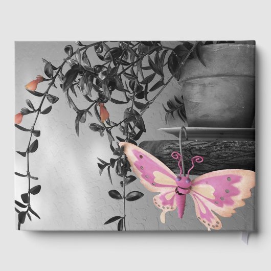 Viering van het leven Monochrome Stilleven Gastenboek (Achterkant)