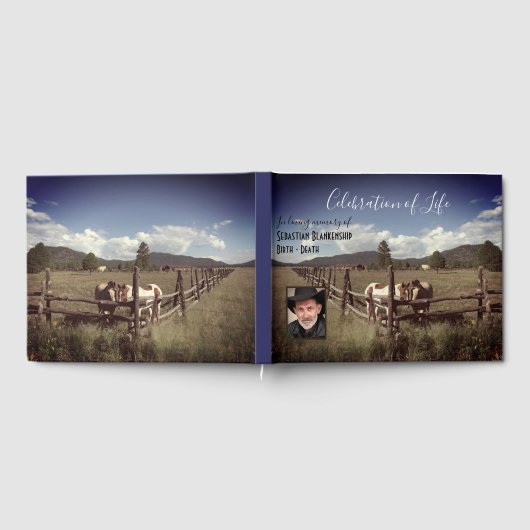Viering van het leven Mooie paarden Custom Photo Gastenboek (Volledig)