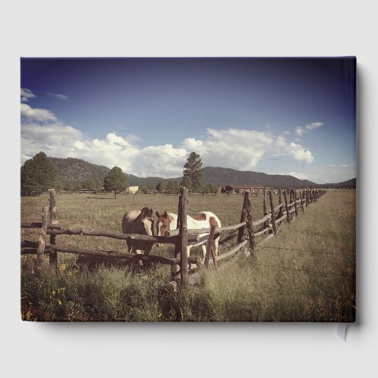 Viering van het leven Mooie paarden Custom Photo Gastenboek (Achterkant)