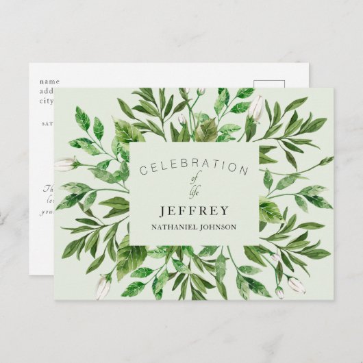 Viering van het leven na verlies verzamelen van bl briefkaart (Voorkant / Achterkant)