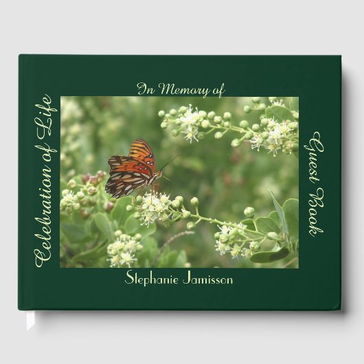 Viering van het Leven, Naam, Oranje Vlinder, Groen Gastenboek (Voorkant)