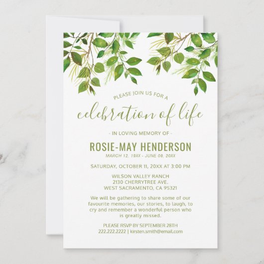 Viering van het leven | Natuur van begrafenissen Kaart (Voorkant)