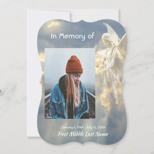 Viering van het leven Nodig Angel Sky Clouds Kaart (Voorkant)