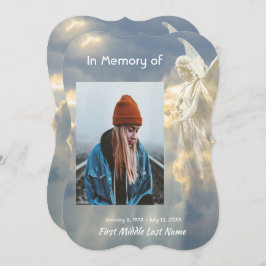 Viering van het leven Nodig Angel Sky Clouds Kaart