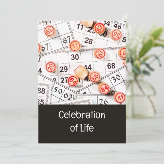 Viering van het Leven Nodig Bingo Game uit Kaart (Staand voorkant)