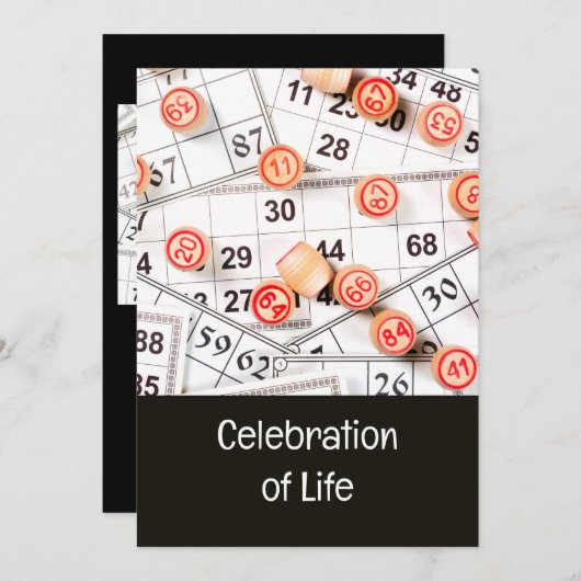 Viering van het Leven Nodig Bingo Game uit Kaart (Voorkant / Achterkant)