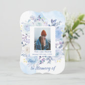 Viering van het leven Nodig Hummingbird Blue Rozen Kaart (Staand voorkant)