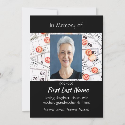 Viering van het leven Nodig Photo Bingo Game uit Kaart (Achterkant)