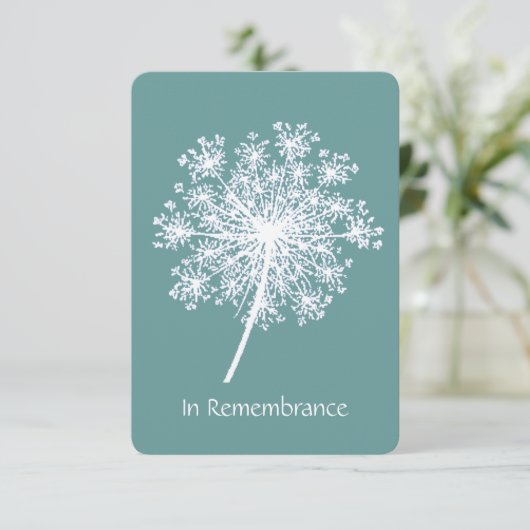 Viering van het leven Nodig Queen Anne Lace Flower Kaart (Staand voorkant)