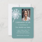 Viering van het leven Nodig Queen Anne Lace Flower Kaart (Achterkant)